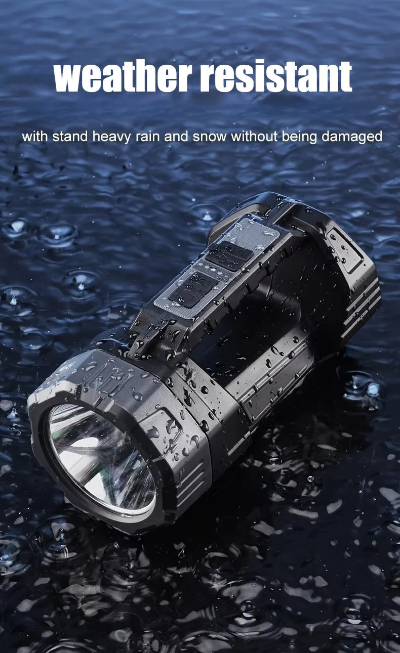 Portable Handheld Solar-Powered Flashlight Strong Light Rechargeable Ultra-Long Battery Life Super Bright Suitable Home Outdoor