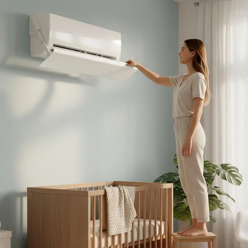AC Wind Deflector for Units Clip on Installation Multi Angle Rotation for Conditioners Adjustable