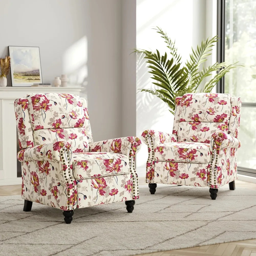 Modern Pushback Recliner Chair, Adjustable Backrest & Footrest, Bedroom & Living Room, Custom