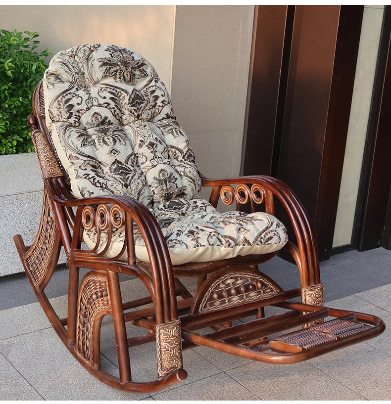 New Chinese rattan chair happy chair factory courtyard elderly rattan sofa