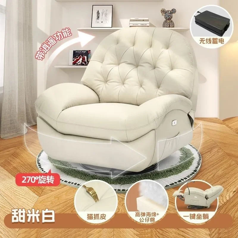 Electric Eggshell Lounge Chair Single Sofa for Living Room Bedroom Small Apartment Multi Functional Lazy Cinema Seat