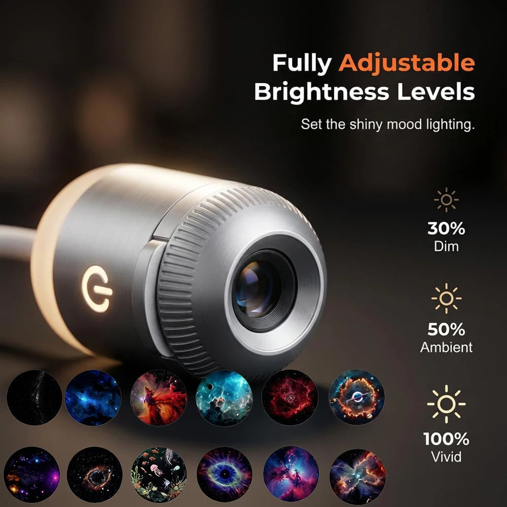 Mini USB Bedside Night Light Projection Ambient Light 36 Slides Galaxy Starry Sky Projector Lamp for Home Room Decor Kids Gifts