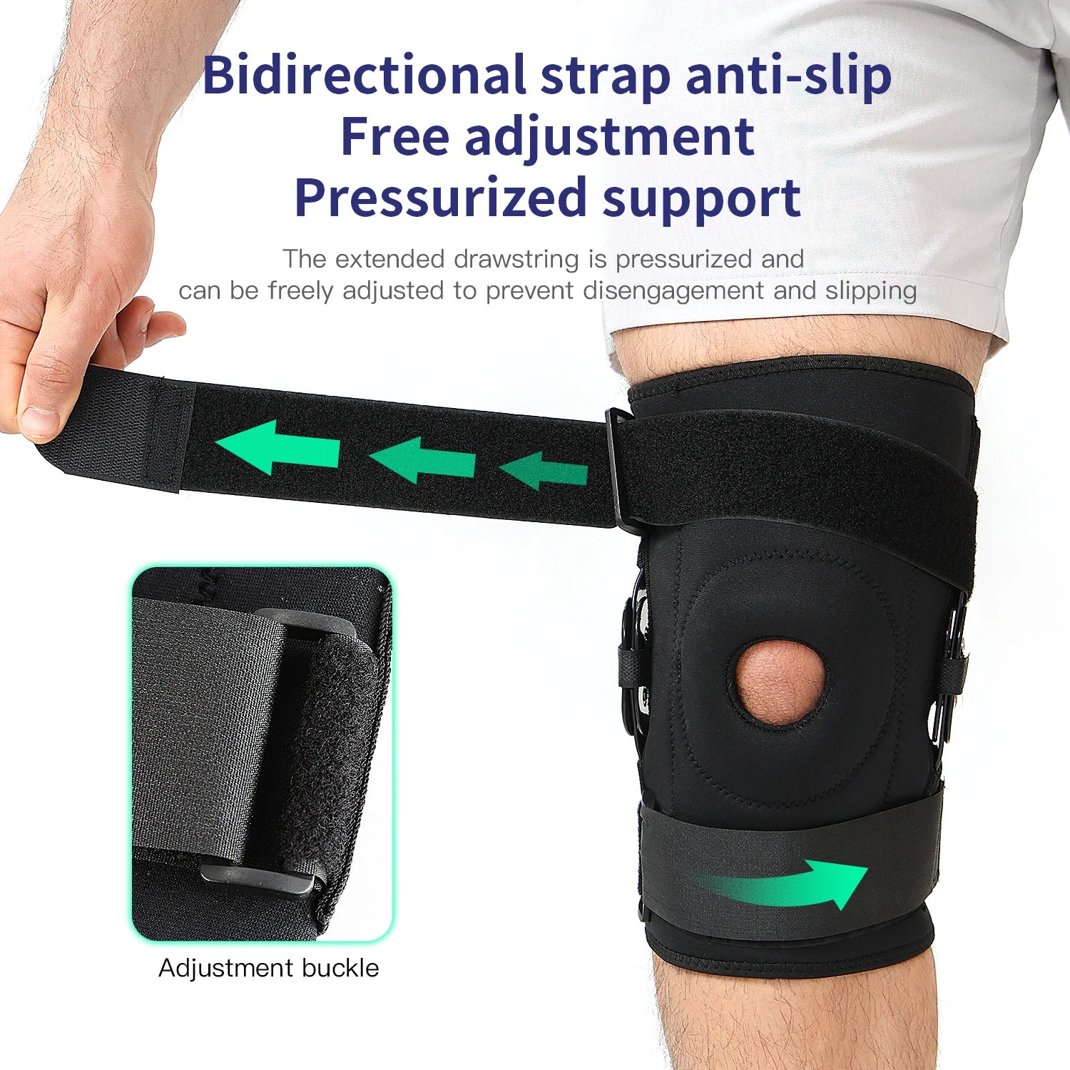 1 piece - Adjustable knee pad with double-layer steel plate stabilizer, suitable for both men and women, knee joint support, dou