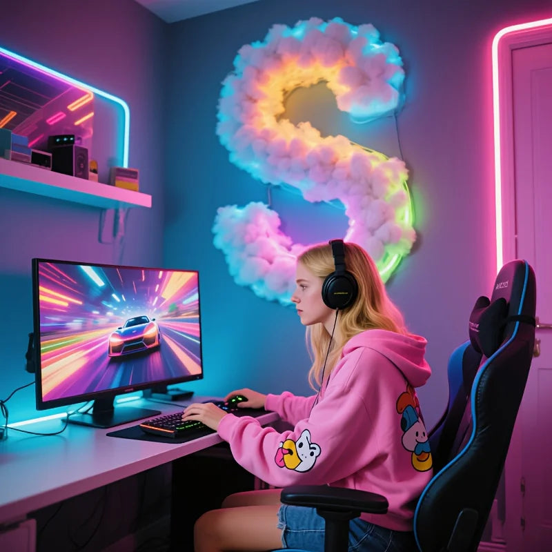 Cloud LED Lamp, DIY Room Decoration Light 3D Color Atmosphere Night Color Changing Lamp for Game Room Party Club