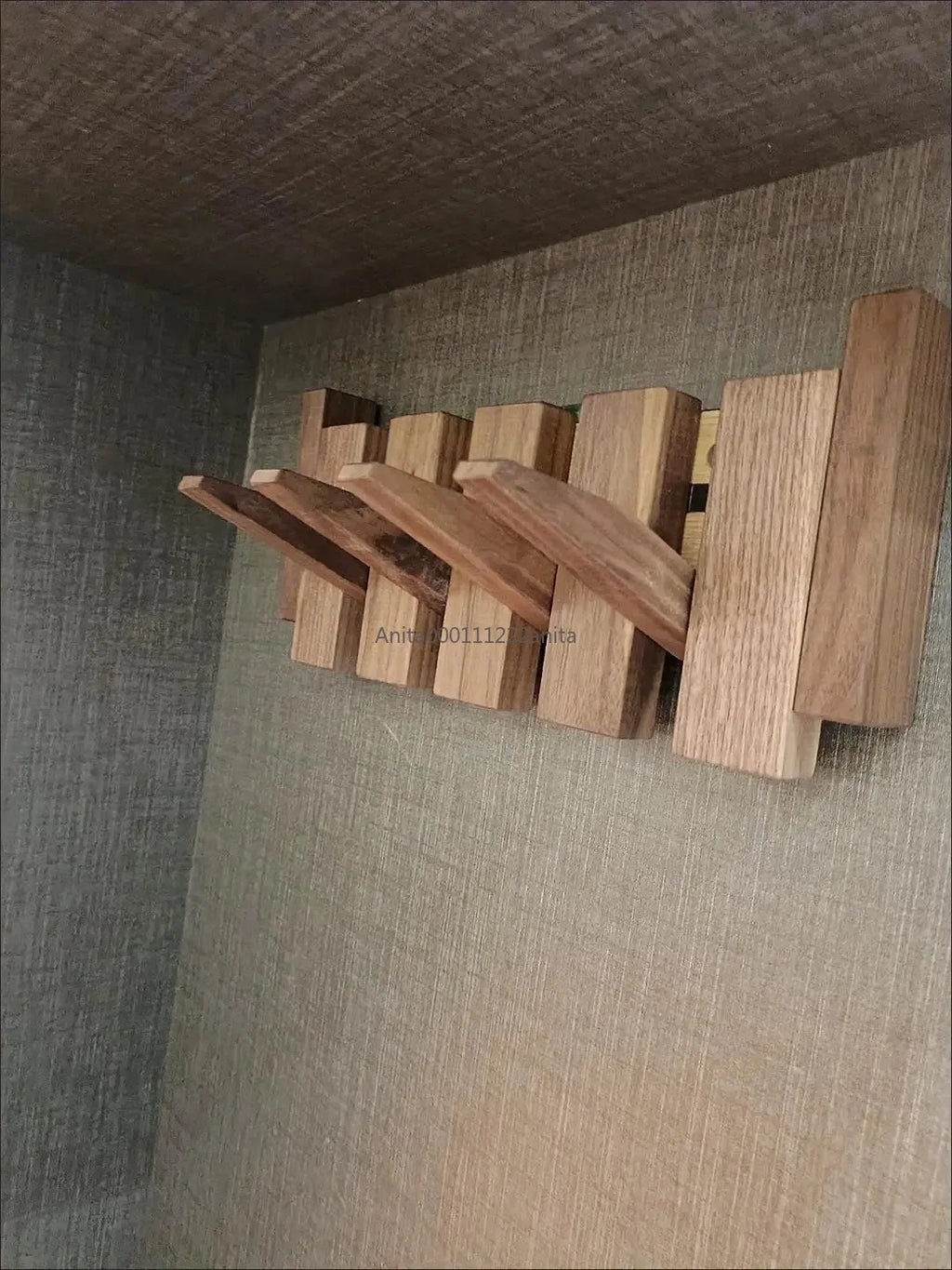 Solid Wood Door Back Coat Hooks Entrance Rack No Drilling Wall Mounted Clothes Hanger for Home Decor