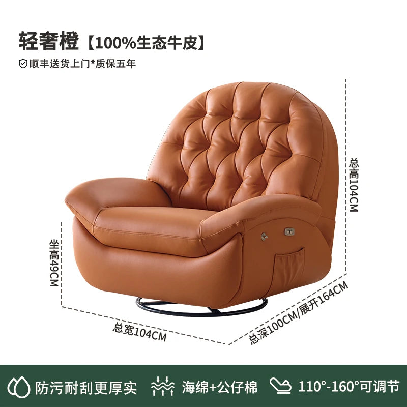 Electric single sofa, modern living room and bedroom chair, sleeping rocking chair sofa, multi-functional leisure lounge chair