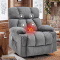 Massage Rocking Recliner with Vibration & Heat, Nursery Lounge Chair with 4 Pockets, 2 Cup Holders & USB Port, Grey, Custom