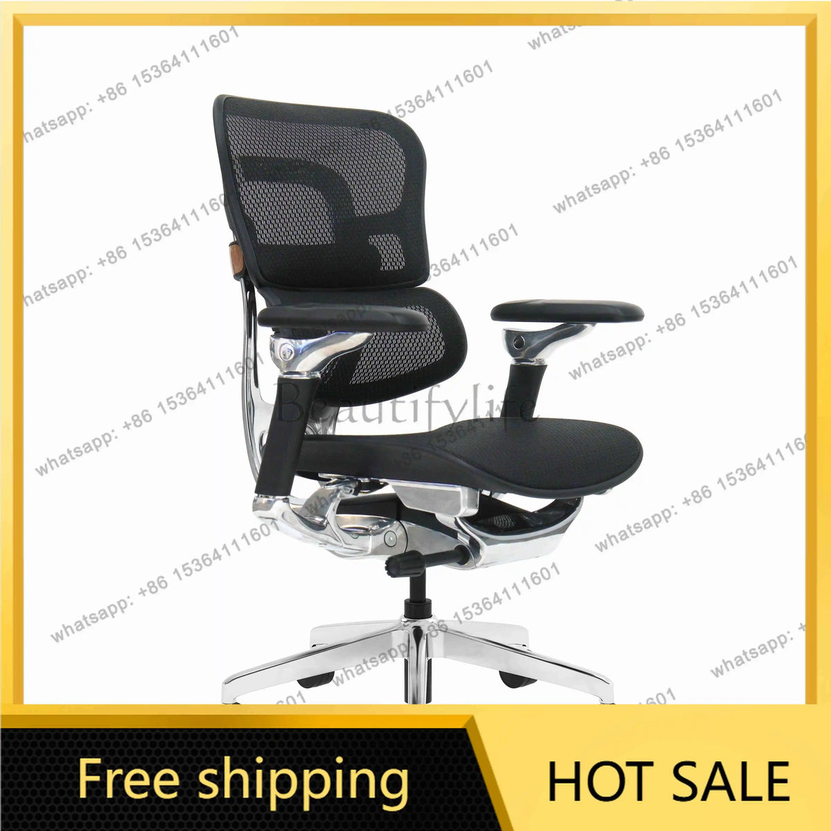 LJY Office Chairs For Staff, Ergonomic,T9 High Back Ergonomic Mesh Office Chair With Aluminum Alloy Frame 8D Armrest Adjustable