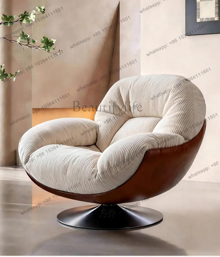 XX Medieval Sofa Chair Living Room Balcony Household Light Luxury High-end Nest Chair Fabric Single Rotation