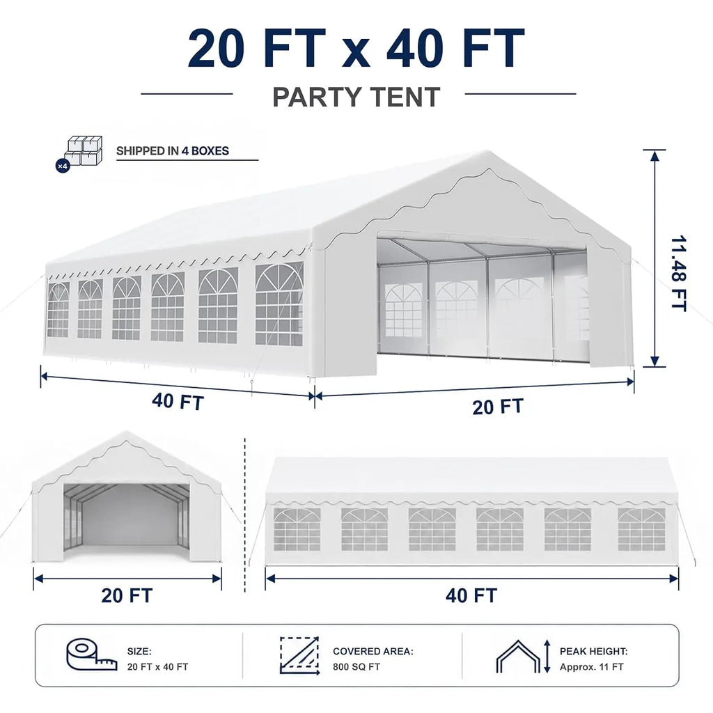 20x40 Party Tent Heavy-Duty,Tents for Parties Weddings Commercial, Customized