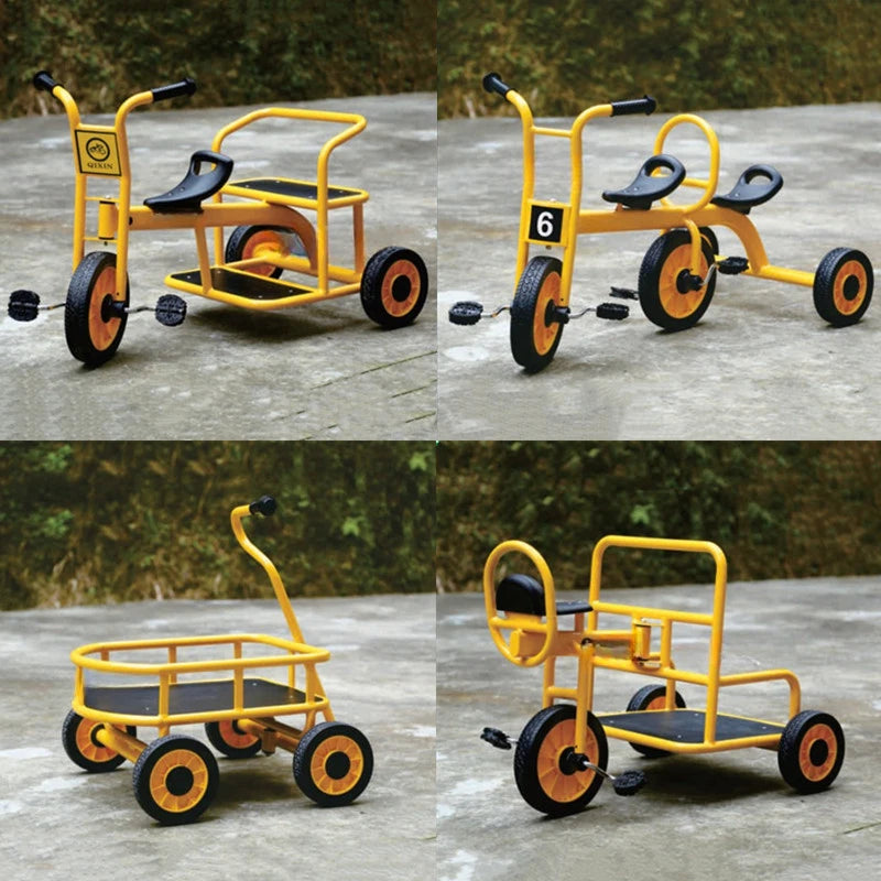 Tricycles, children's two person bicycles, outdoor twin bicycles, three person bicycles, multiple person rotating carts