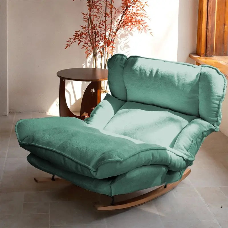Light Luxury Rocking Chair Adult Recliner Lazy Lounger Single Sofa for Balcony Living Room Home Leisure Indoor Outdoor Furniture