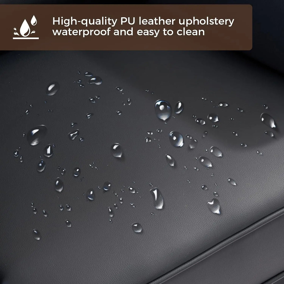 PU Leather Push Back Recliner Armchair with Lumbar Support Overstuffed Foam Wood Legs, Single Sofa for Living Room, Customized