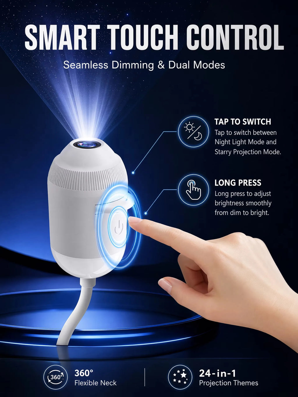 24 Projection Slides USB Plug-in Galaxy Star Projector Night Light Nebula Aurora Starry Sky Projector Light For Bedroom Decor