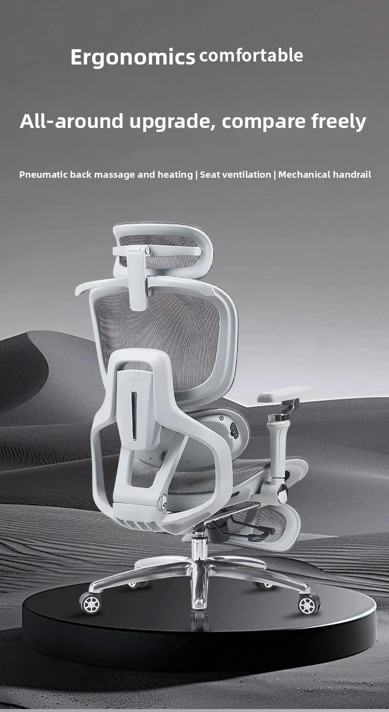 Ergonomic Office Chair with Ventilation Heating Massage Reclining Computer Gaming Chair for Home Comfort