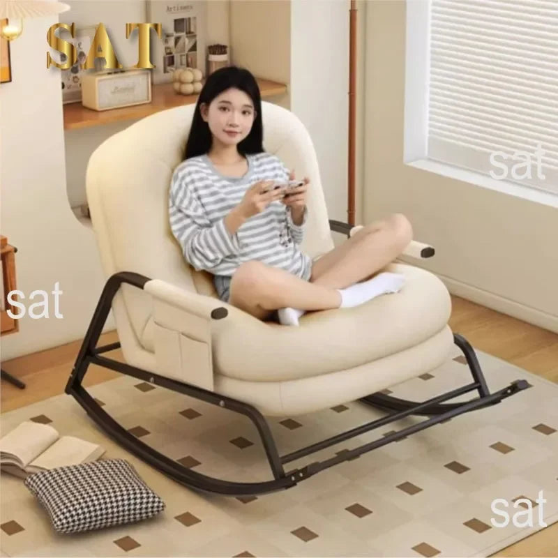 #Balcony Leisure Chair Light Luxury Single Rock Chair Sofa Bed Lounge Chair Adult Home
