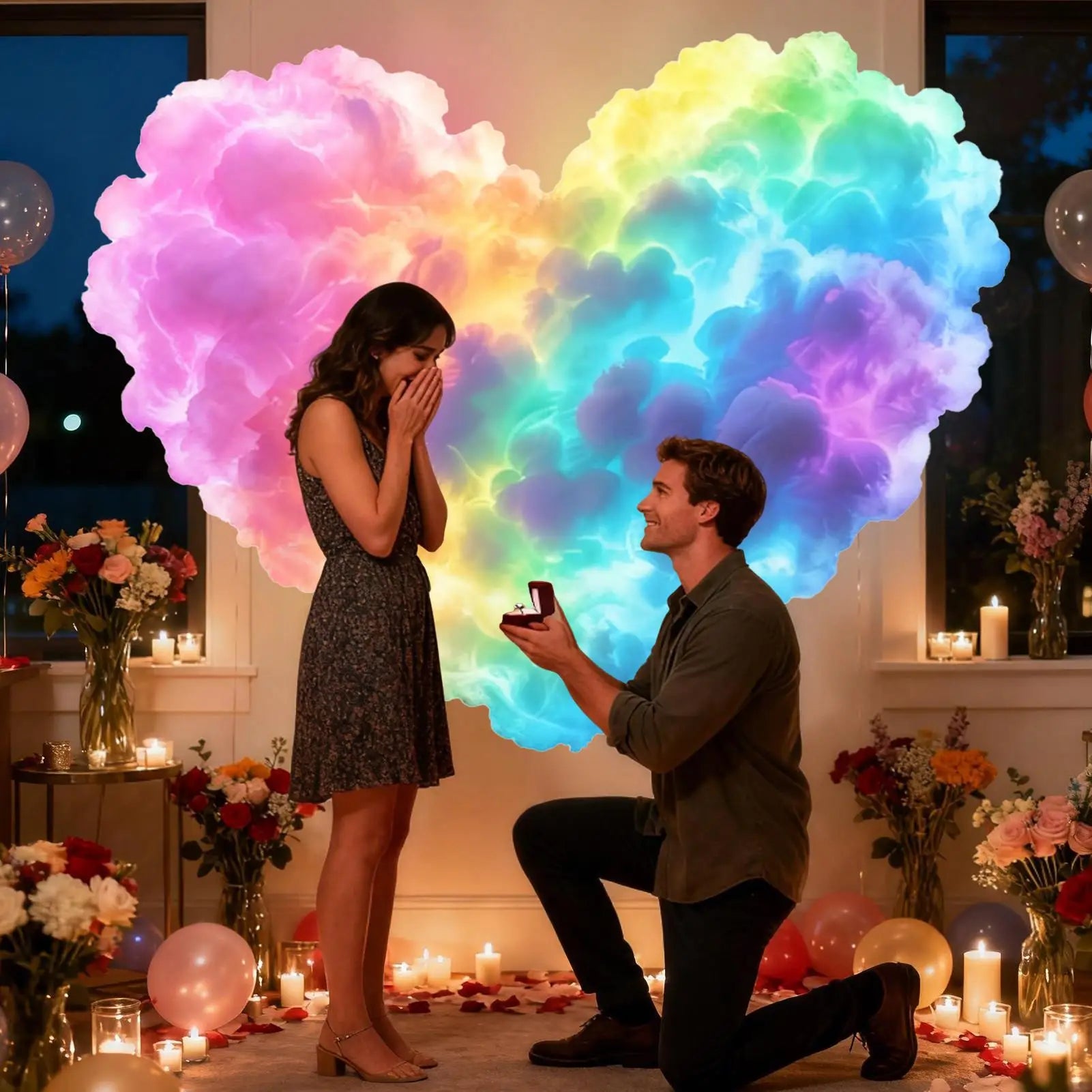 LED Clouds for Ceiling 3D USB Thundercloud Lamp Set Ambient Music Light for Desktop Ceiling Bedroom Living Room Office Party