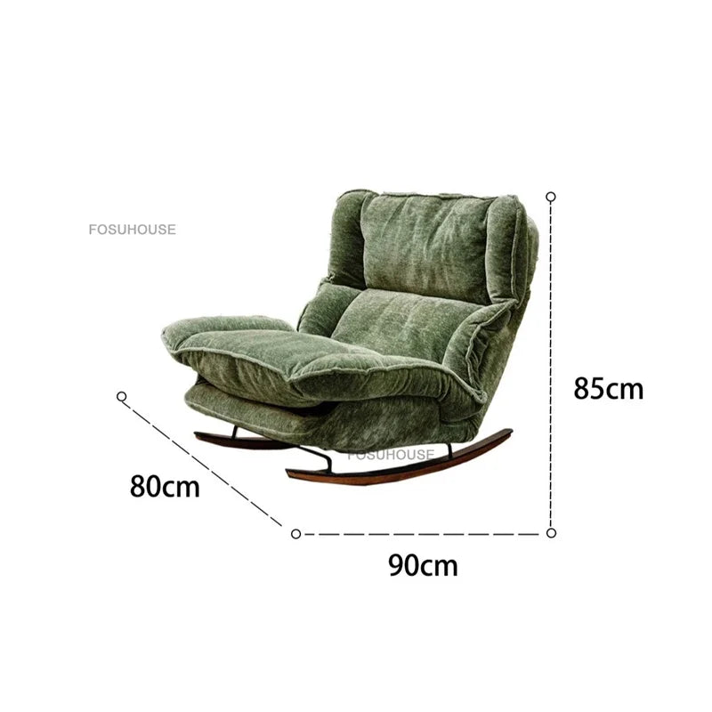 Space Saving Folding Rocking Chair Single Sofa Recliner Living Room Chair Balcony Home Leisure Nap Adjustable Cozy Lounge Chair