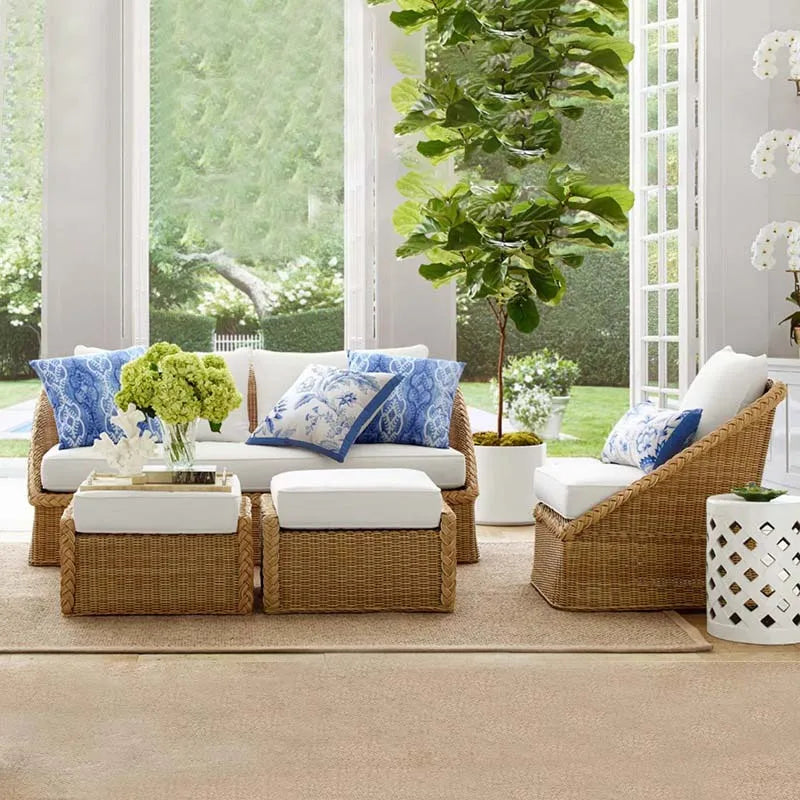 Outdoor sofa, courtyard, sun protection, waterproof villa, garden, terrace, leisure balcony, rattan chair, lounge chair combinat