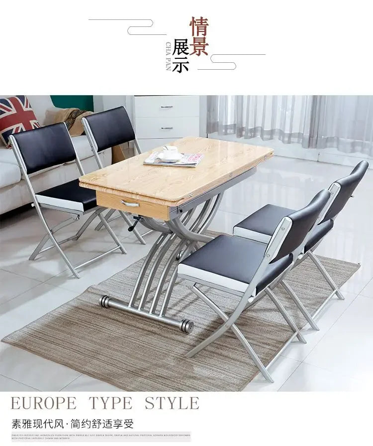 Lifting coffee table folding telescopic household dining table dual-purpose creative simple small apartment living room