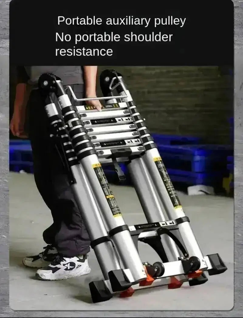 Engineering Multifunctional Aluminum Ladder Step Alloy Stools Home Folding Telescopic Ladder Portable Thick Herringbone Stairs