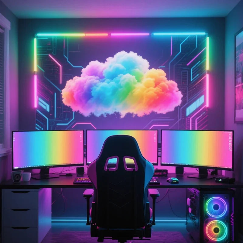 3D Cloud Lighting Light Kit with Music Sync, Multicolor RGBIC LED Strip Lights, Remote & APP Control, Mood Lighting for Bedroom