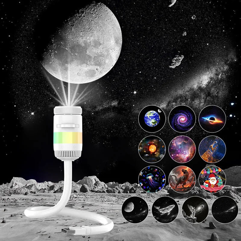 2-in-1 USB Galaxy Star Sky Projector Night Light 360° Adjustable Brightness Nebula Star Projector Lamp For Car Bedroom Xmas Gift