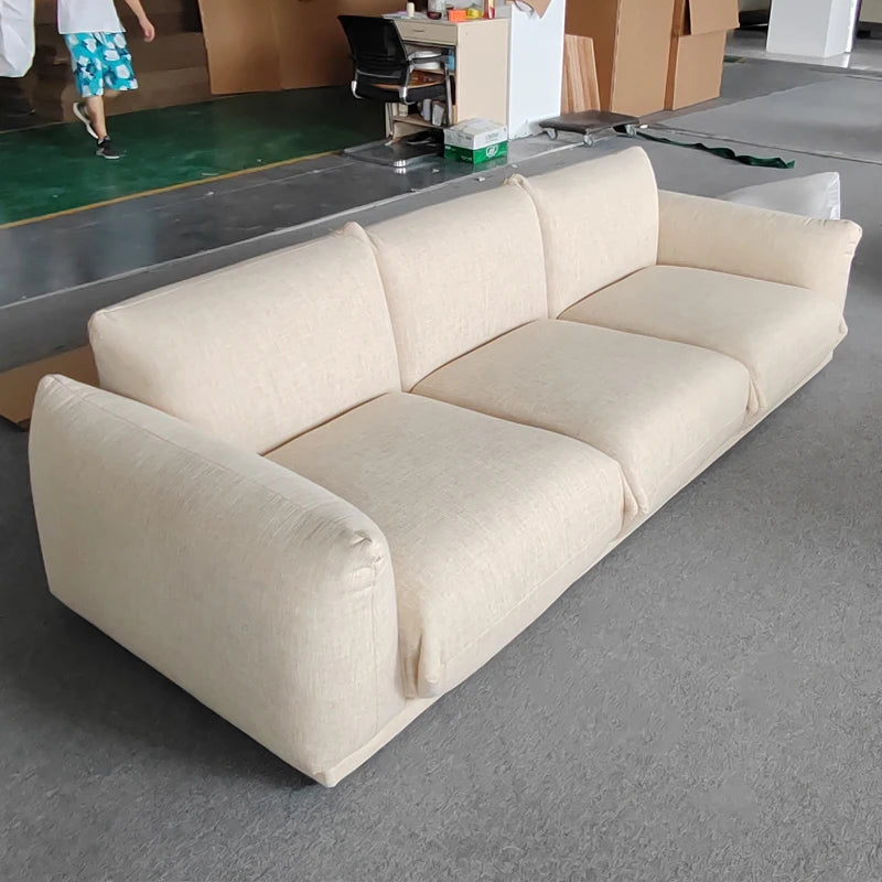 Modern Design Home Furniture Bread Shape White Teddy Boucle 3 Seat Sofa Set Sectional Couch Velvet Fabric Living Room Sofa