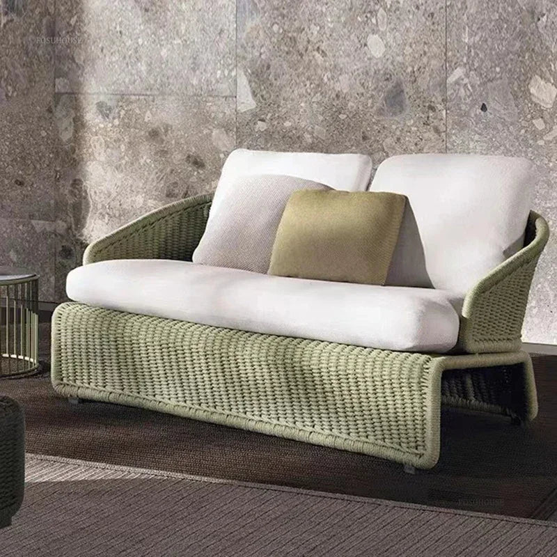 Nordic Rattan Garden Sofas for Model Light Luxury Household Outdoor Furniture for Garden House Backrest Soft Bag Leisure Sofa