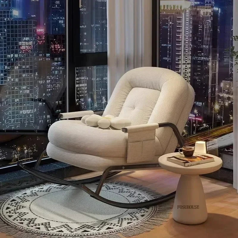 Corduroy Backrest Lazy Chair Multifunctional Comfortable Modern Creative Seating for Balcony Living Room Bedroom Apartment Small