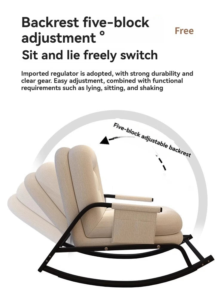 ASwinging Chair, Lounge Chair, Adults Can Sleep, Creamy Style Dog House Rocking Chair, Single Lazy Person, Home Small Sofa