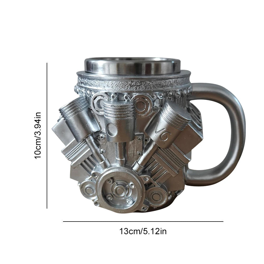 Beer Mug Stainless Steel Skull Mug Double Wall Drinking Mug Metal Insulated Gothic Design Coffee Beer Tankard Mug Halloween Gift