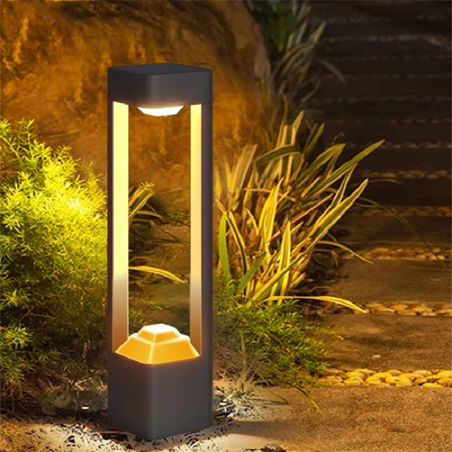 60/80CM Modern Outdoor Post Light Fixture LED Aluminum Outdoor Garden Column Lights IP54 Waterproof Bollard Lighting