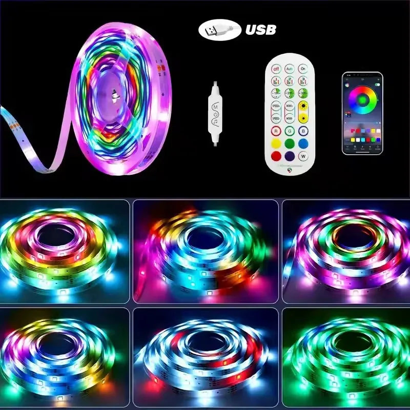 3D Thundercloud LED Light DIY Cloud Light Strip RGB+IC Chasing Music Sync 3D Cotton LED Light APP &Remote Control for Room Decor