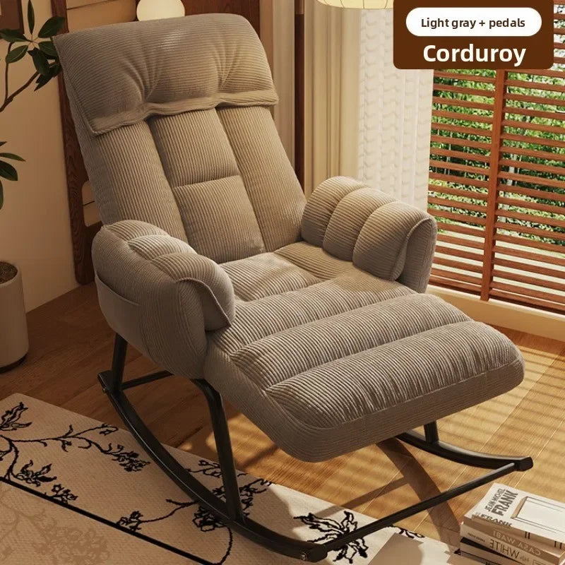Lazy Rocking Chair Home Retro Balcony Leisure Folding Reclining Chair Sofa Chair Bedroom Single Person Can Sit And Lie Down
