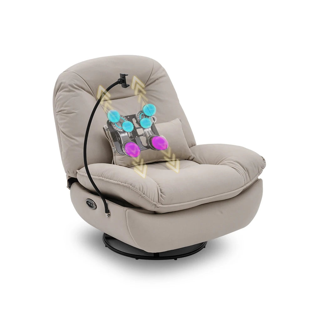 Luxury Lazy Style Relaxing Massage Sofa Chair 270 Rotating and Swinging Kneading Reclining Chair Sofa Chair with Massage