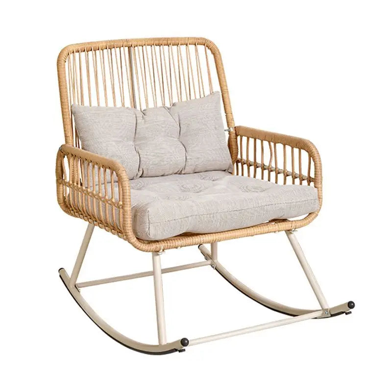 Rattan woven rocking chair Home leisure creative nap balcony adult living room modern garden handmade lounge chair