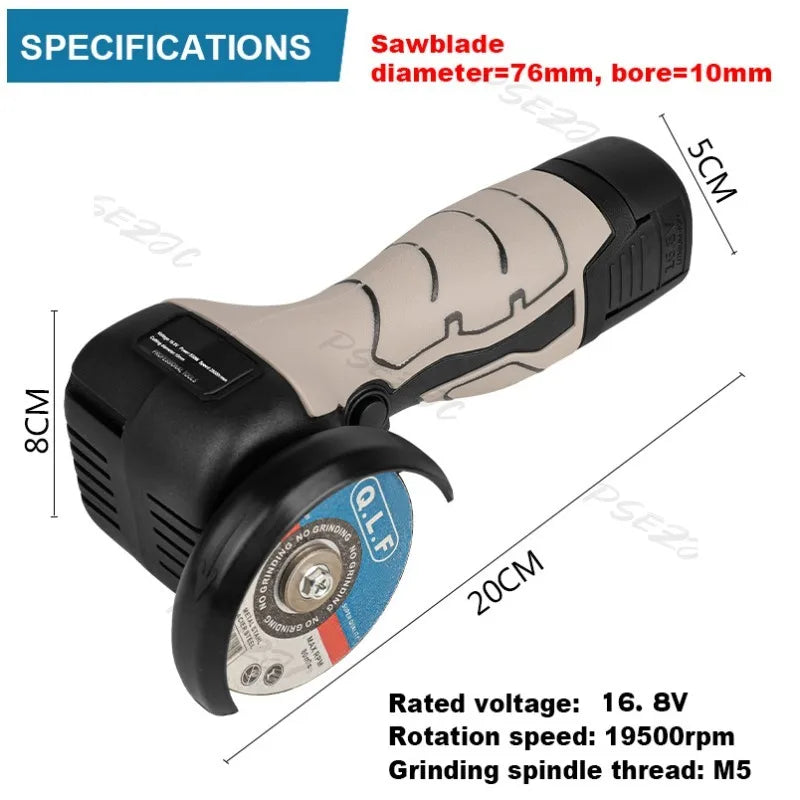 Household Mini Angle Grinder Polishing Machine 16.8V Lithium Battery Small Cutting Machine Handheld
