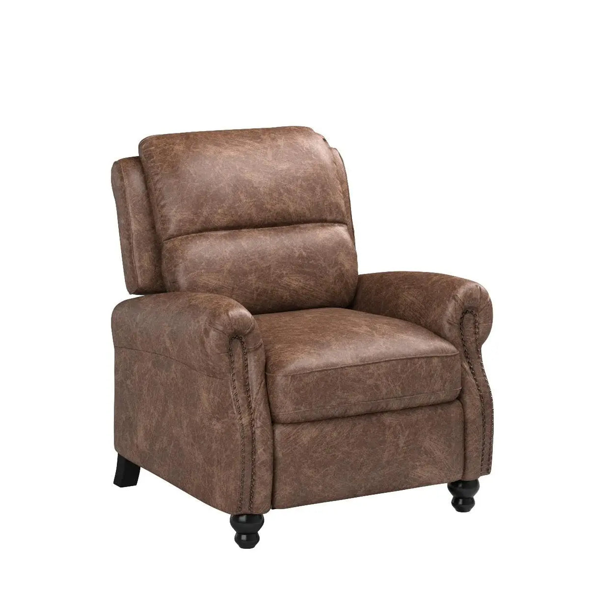 Faux Leather Pushback Recliner Chair with Rivet Decoration Single Sofa Accent for Living Room, Customized