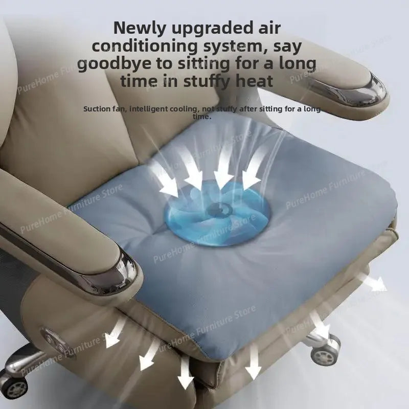 Smart Electric Executive Office Chair with Ventilation - Reclining Massage CEO Chair for Home Professional Use Furniture