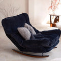 Single Lazy Rocking Recliner Adjustable Backrest Leisure Sofa Chair for Outdoor Balcony Bedroom