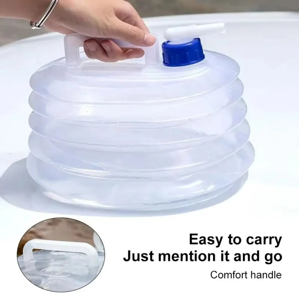 5/10/15L Folding Water Bucket Reusable with Faucet Water Bag Large Capacity Water Storage Container