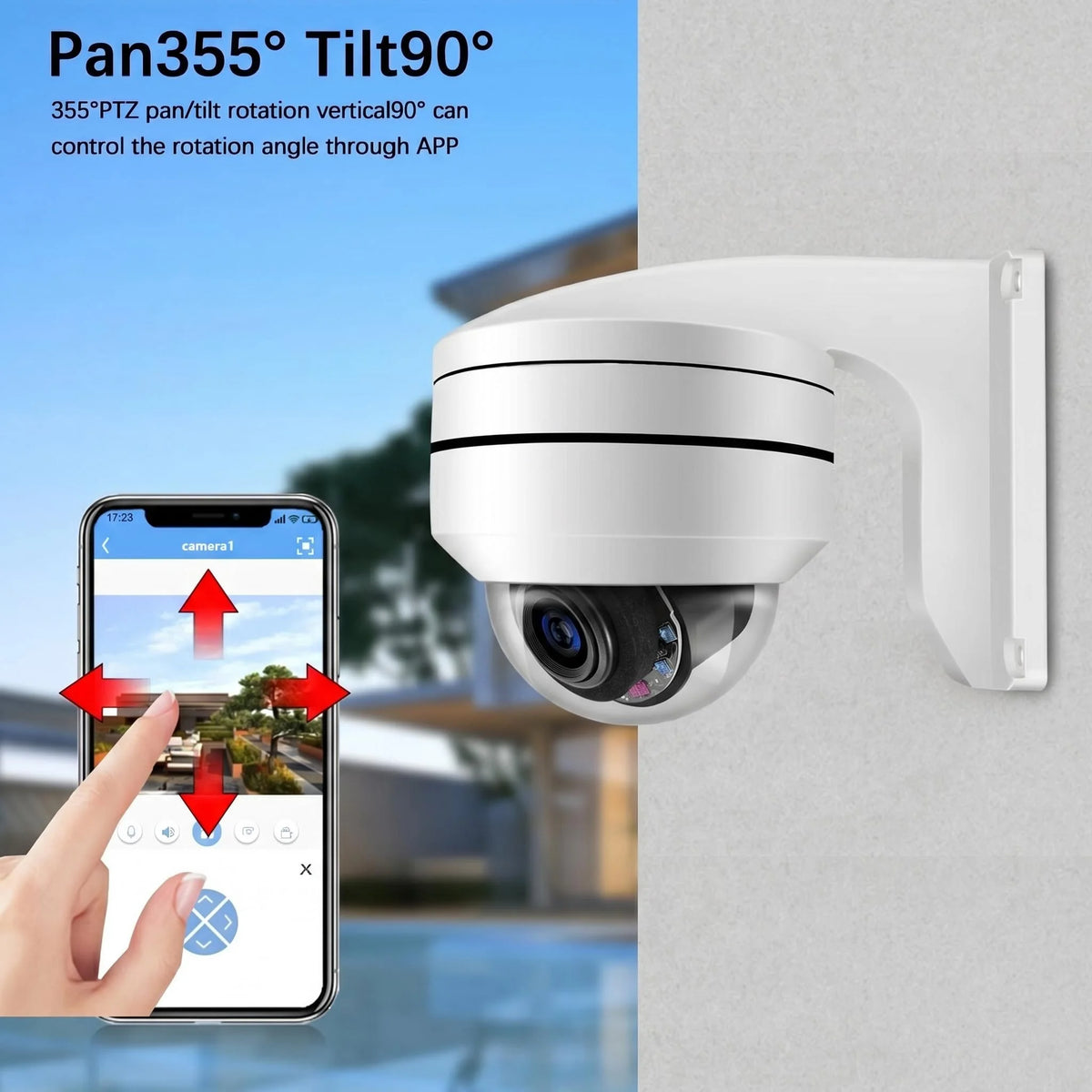 4K 8MP Outdoor POE PTZ IP Camera 12X Optical Zoom CCTV Surveillance Camera 100m IR Night Vision AI Human Detection RTIF ONVIF