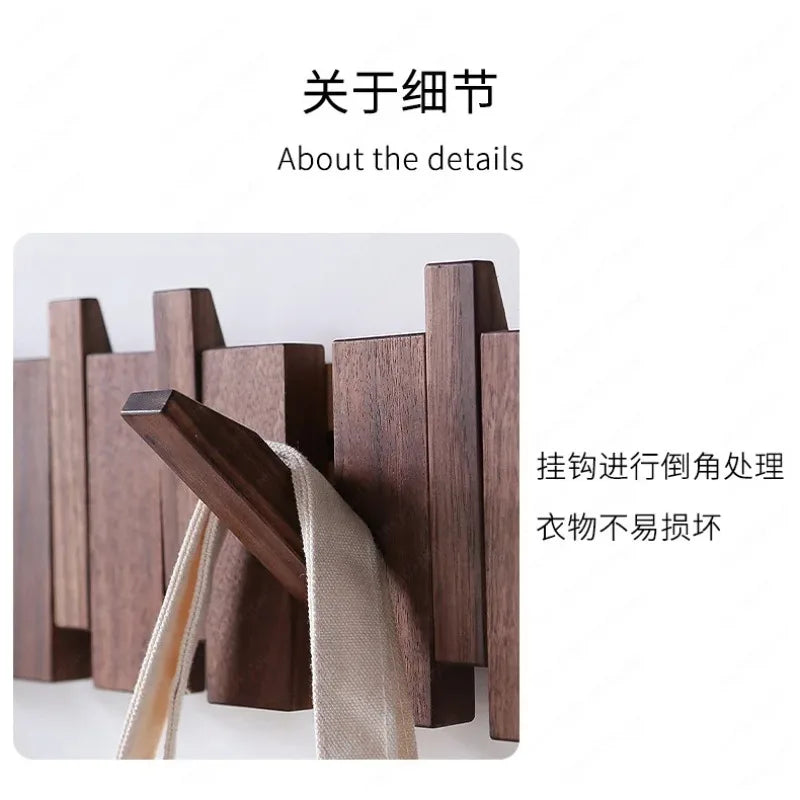 Clothes hook,  solid wood row hook, creative piano key entry, door entry wall, wooden coat rack