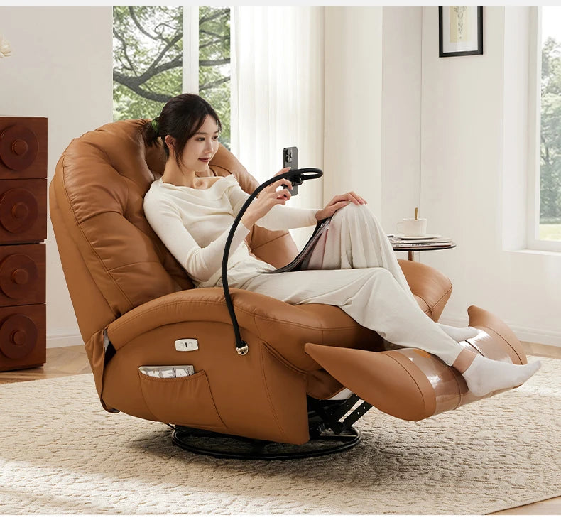 LSL Furniture Genuine Leather Electric Sofa Single Multi-Functional Leisure Recliner Rocking Chair