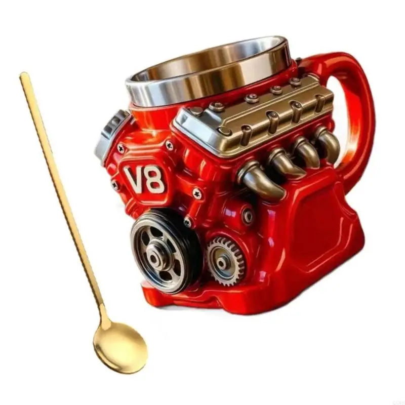 Unique Engine Molded Coffee Cup 11 Fluidounce for Hot Beverages Car Fan Present Rosin and Untarnished Substance Decorative Part