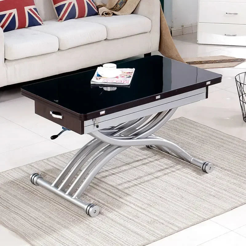 Lifting coffee table folding telescopic household dining table dual-purpose creative simple small apartment living room
