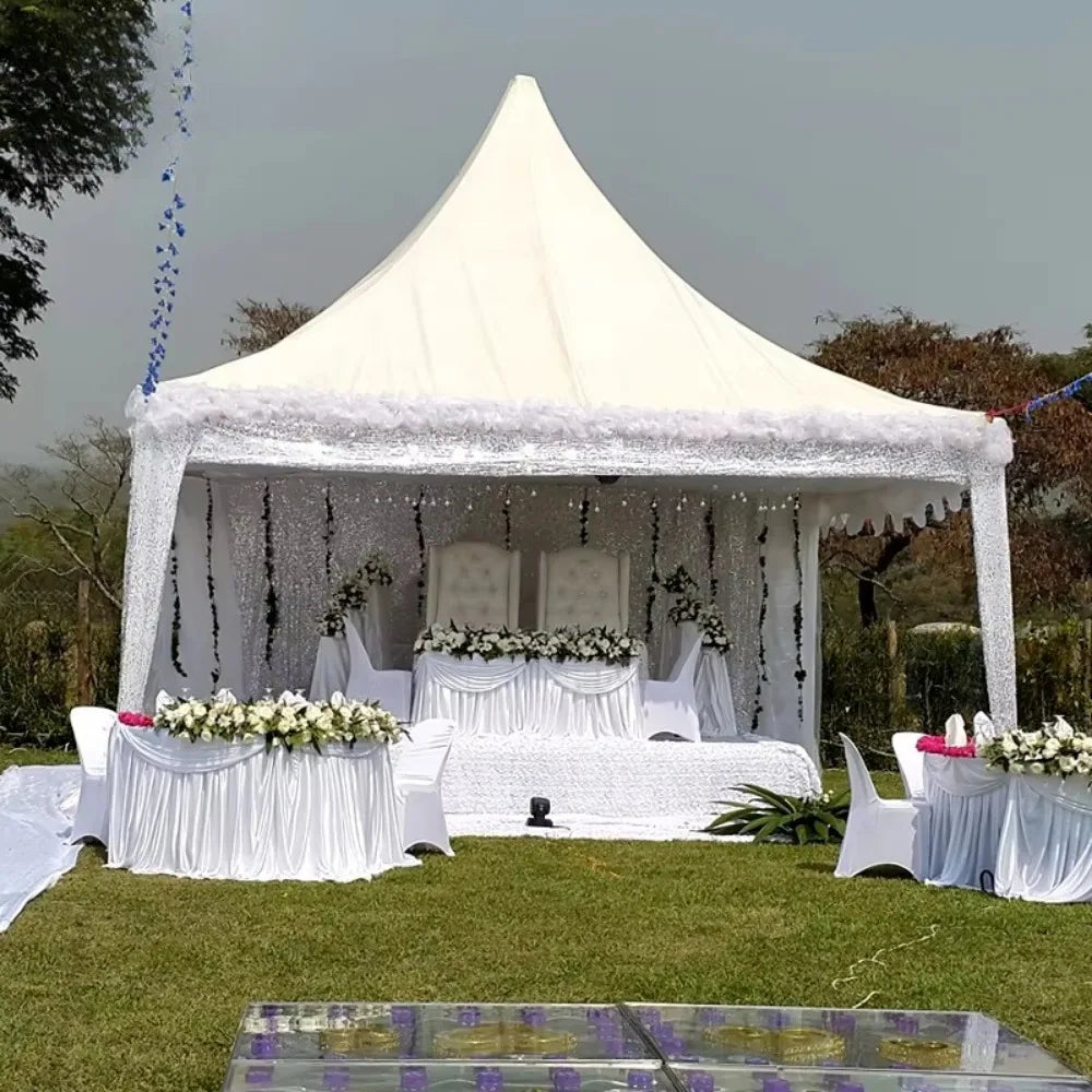 Portable Aluminum Pagoda Event Tent, Durable Outdoor Shelter for Trade Exhibition Booth, Vendor Market and Corporate Gathering