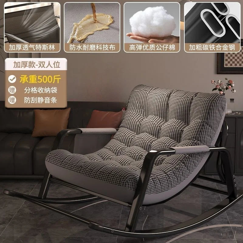 Double Rocking Chair Comfortable Recliner Adult Balcony Home Leisure Living Room Internet Celebrity Lazy Adult Nap Sofa Chair
