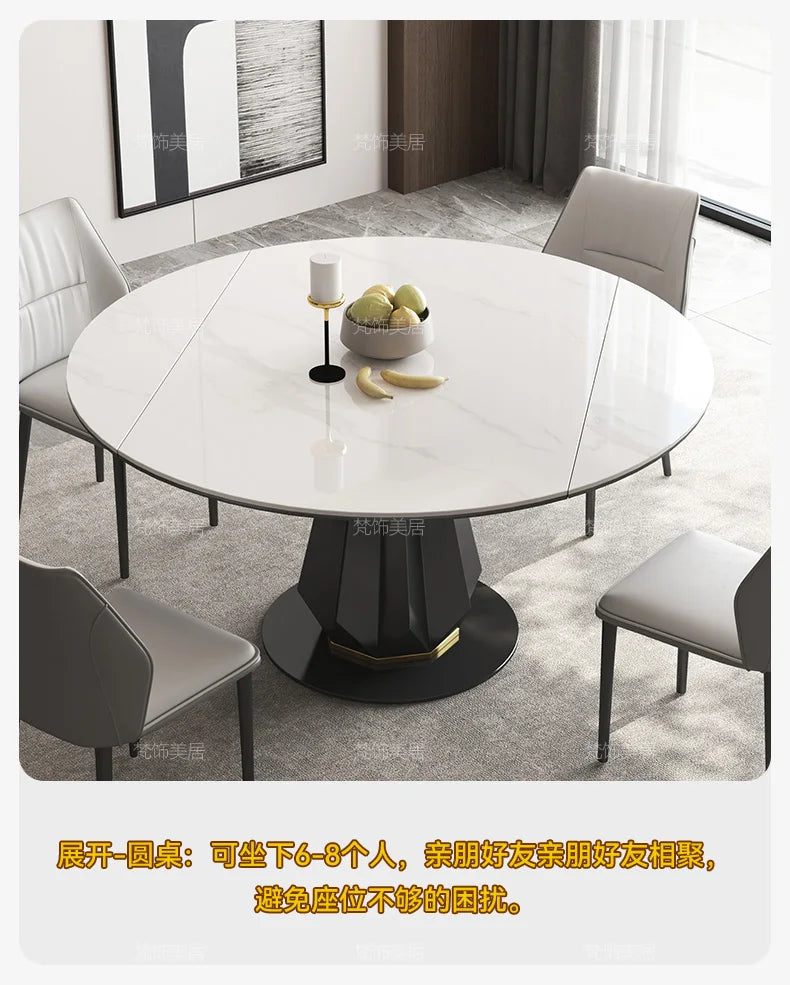 Restaurant White Dining Tables Nordic Design Italian Extensible Folding Table Set 4 Chairs Kitchen Mesas De Comedor Furniture